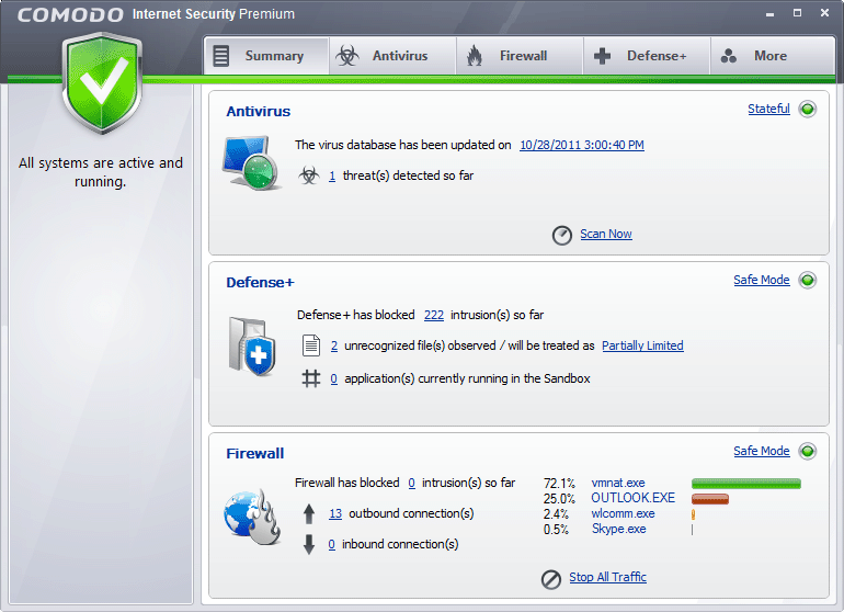 COMODO Internet Security - Screenshot #1