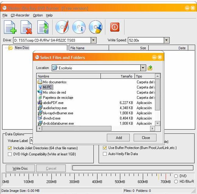 Okoker Blu-Ray DVD Burner - Screenshot #2