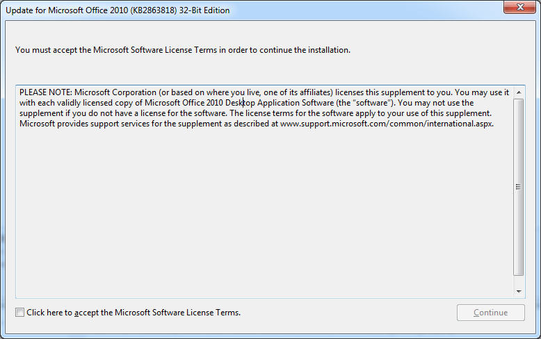 Update for Microsoft Office 2010 (KB2863818) 32-Bit Edition - Screenshot #1