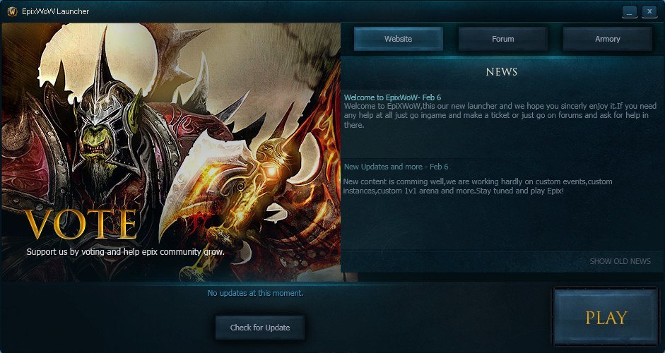 EpixWoW Launcher - Screenshot #1