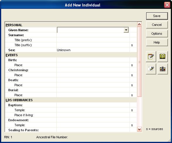 Personal Ancestral File - Screenshot #2