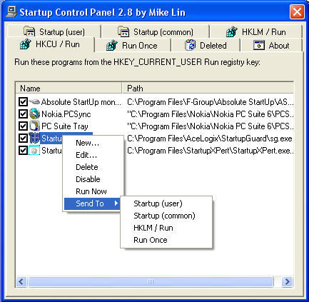 Startup Control Panel - Screenshot #1