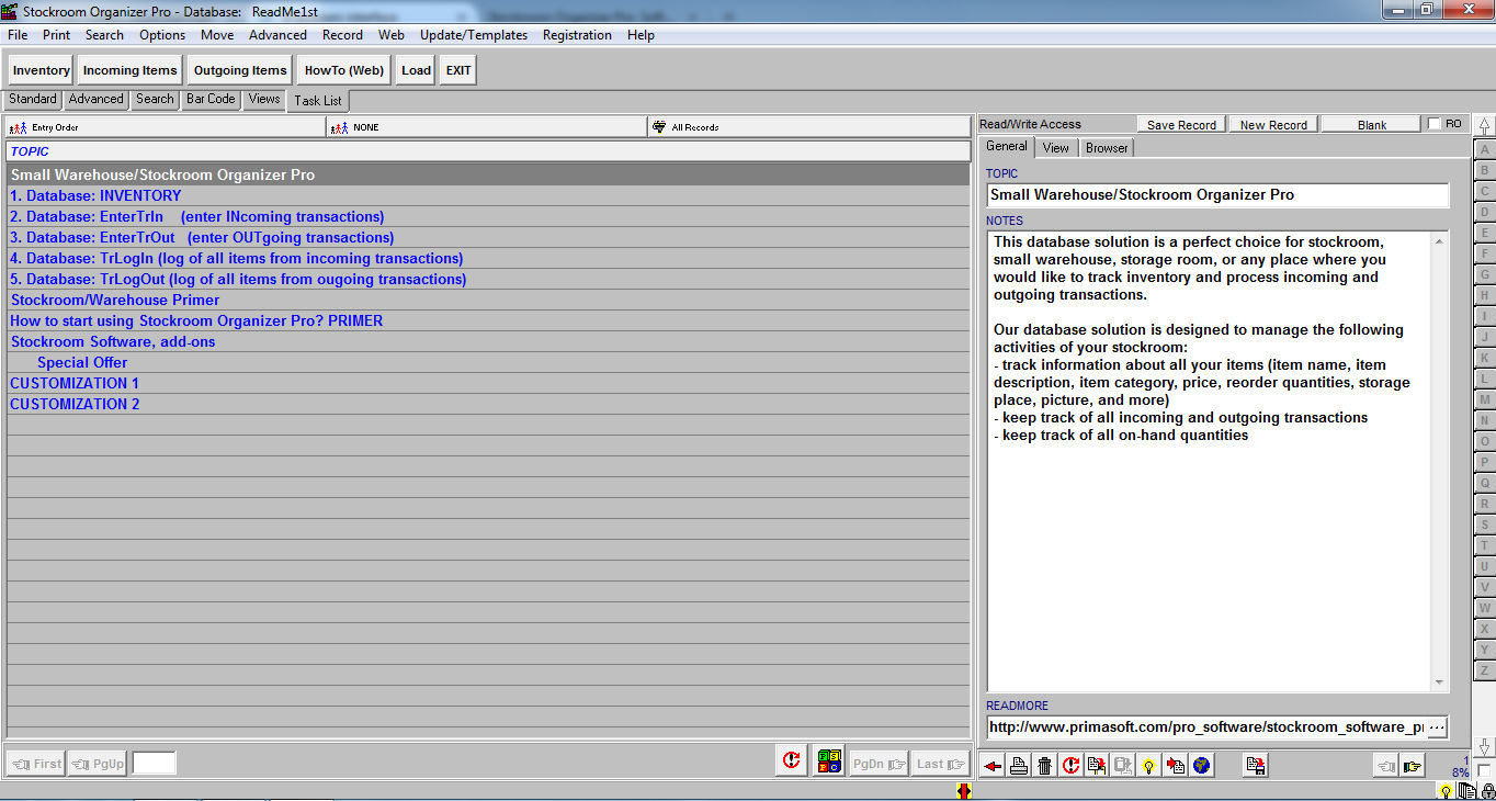 Stockroom Organizer Pro - Screenshot #1