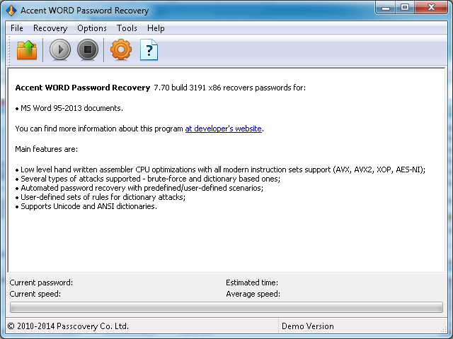 Accent WORD Password Recovery - Screenshot #4