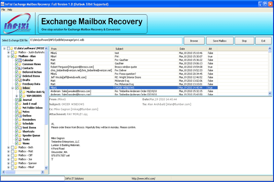 InFixi Exchange Mailbox Recovery latest version - Get best Windows software