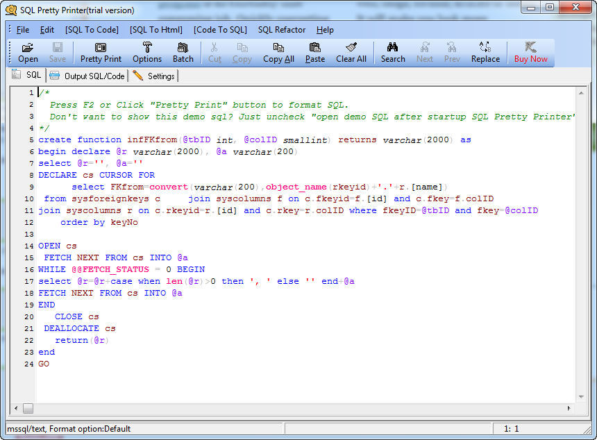 SQL Pretty Printer download for free - SoftDeluxe