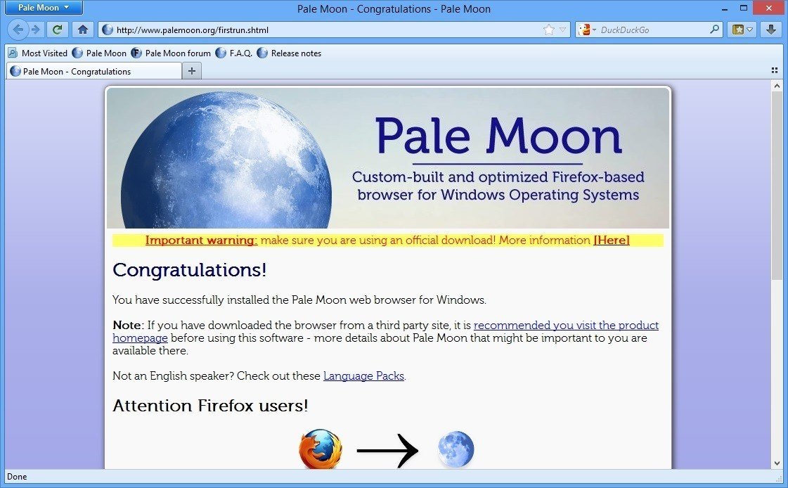 Pale Moon 32.2.1 for windows download
