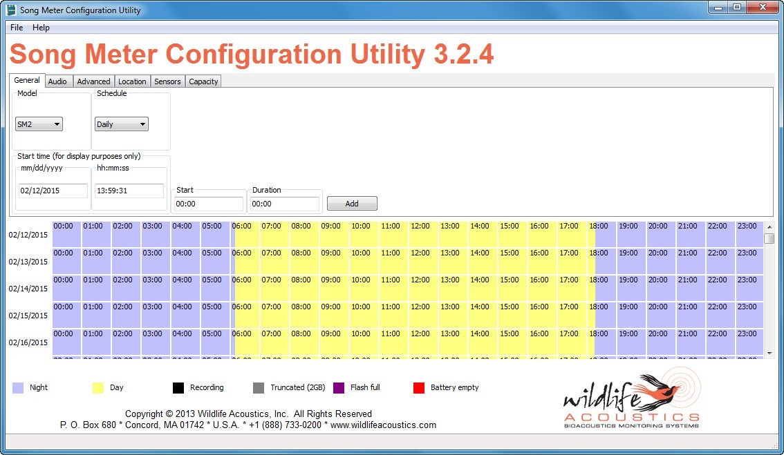 Song Meter Configuration Utility - Screenshot #1