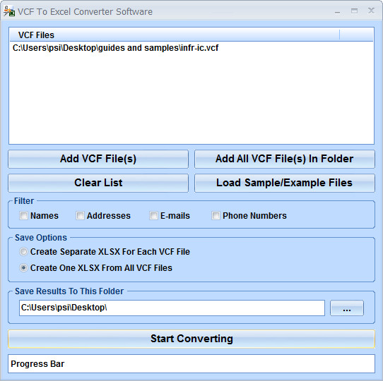 VCF To Excel Converter Software - Screenshot #4