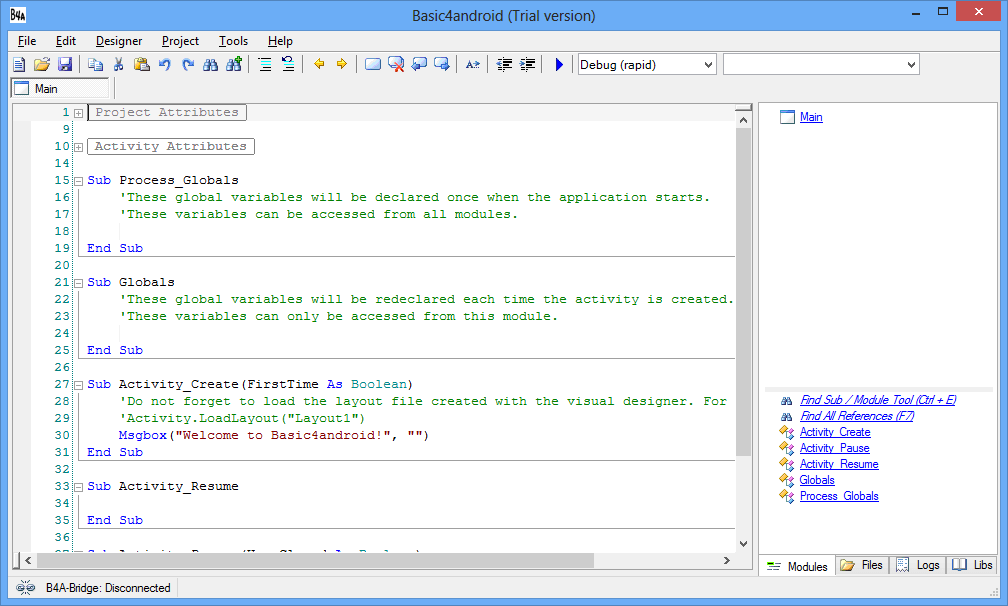 Basic4android - Screenshot #1