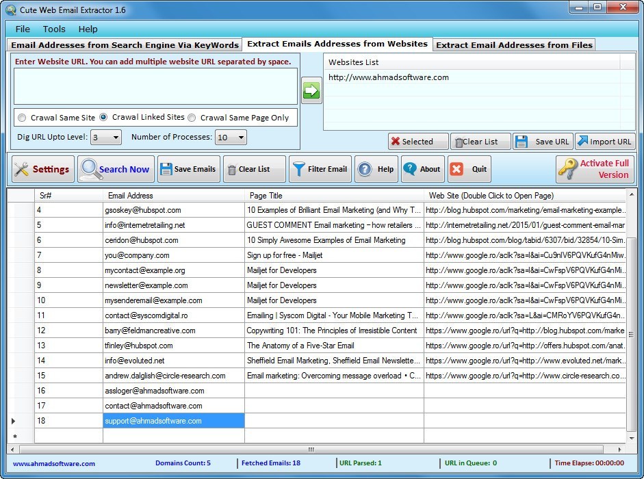 Cute Web Email Extractor Advance 1.8.95 crack