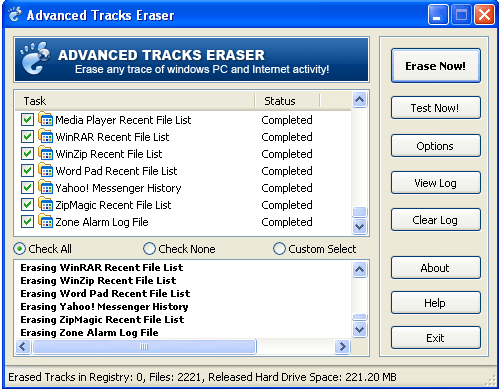 Advanced Tracks Eraser download for free - SoftDeluxe
