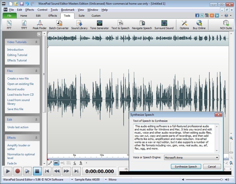 audio recording wavepad audio editor windows 10