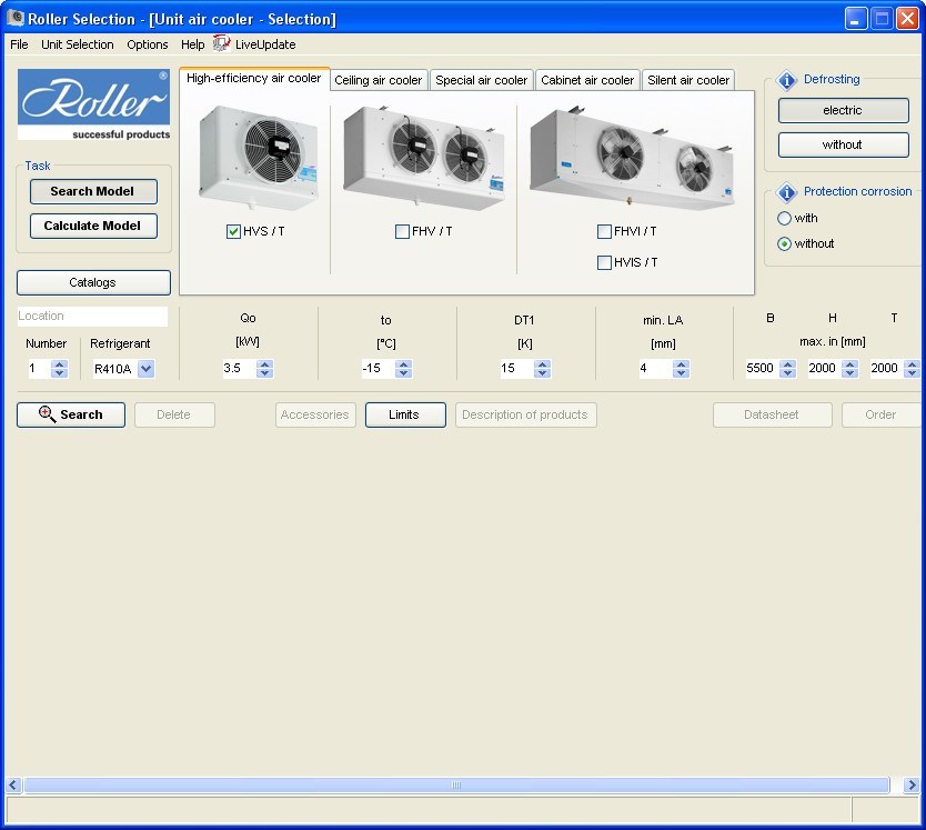 Walter Roller Selection Program - Screenshot #3