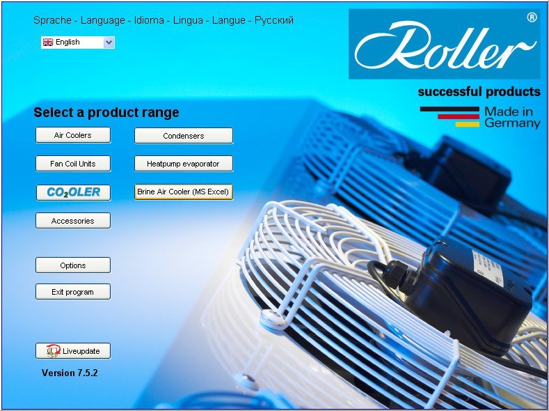 Walter Roller Selection Program - Screenshot #2