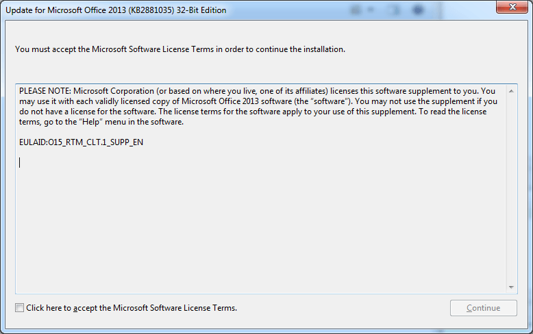 Update for Microsoft Office 2013 (KB2881035) 32-Bit Edition - Screenshot #1