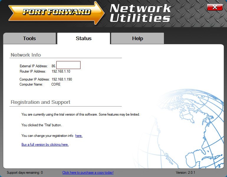 registration code for port forwarding network utility