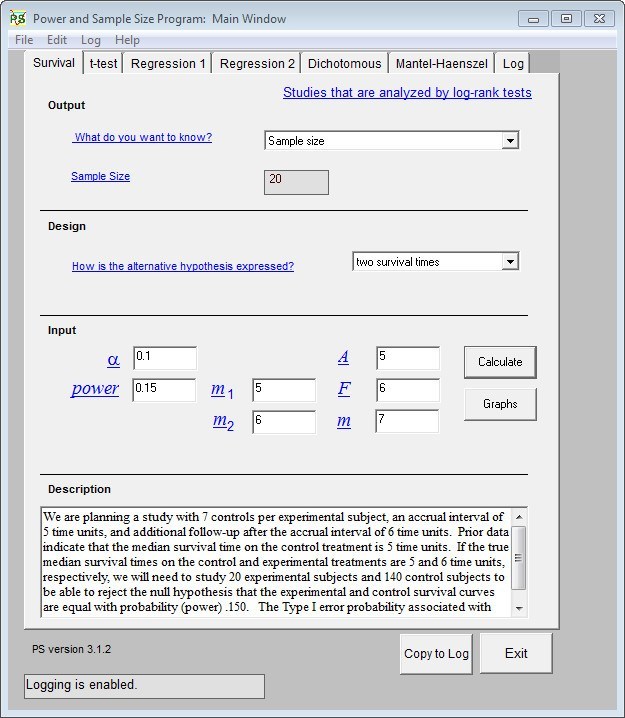 PS: Power and Sample Size Calculation - Screenshot #1