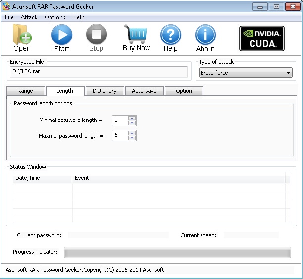 Asunsoft RAR Password Geeker - Screenshot #3