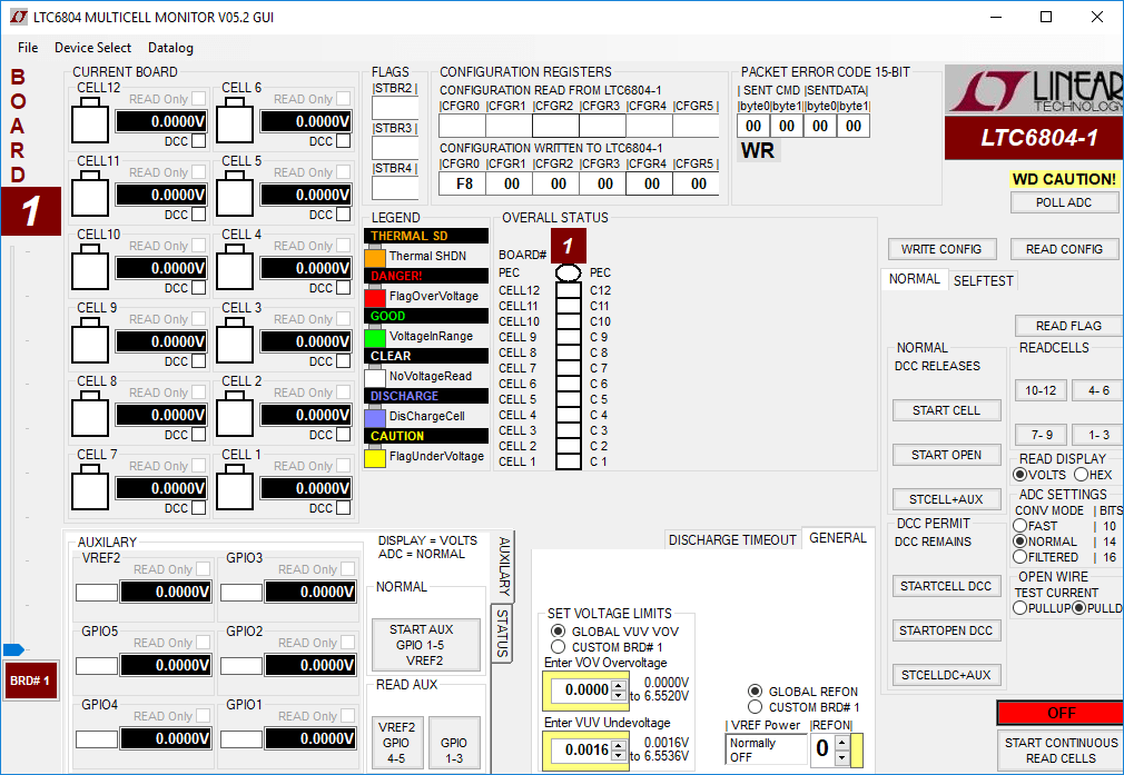 LTC6804 GUI - Screenshot #1