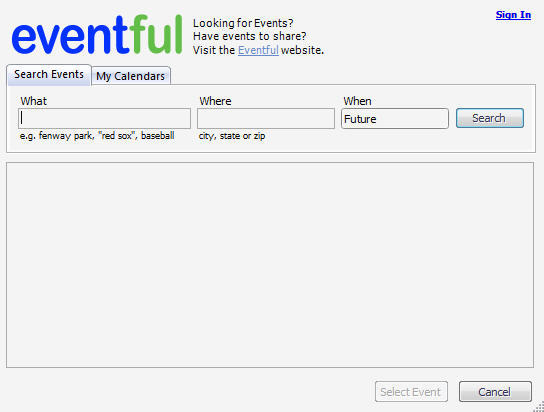 Windows Live Writer Event Plugin - Screenshot #1