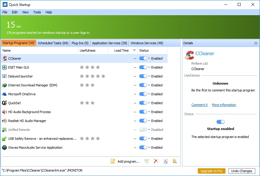 Quick StartUp - Screenshot #2