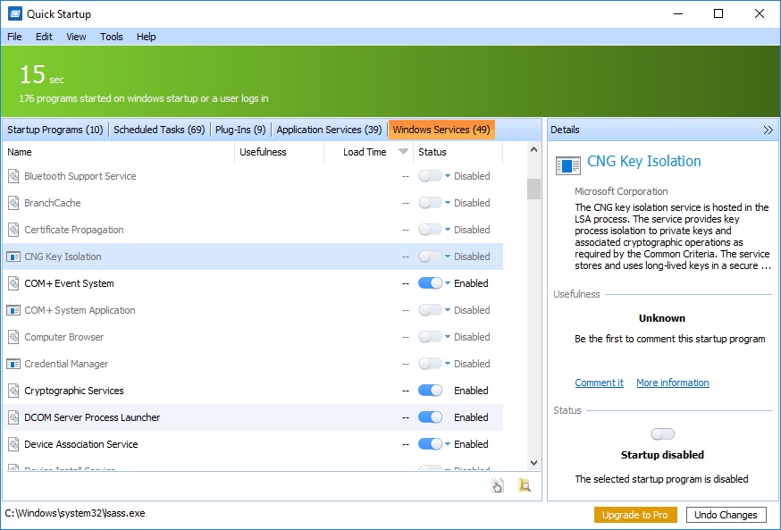 Quick StartUp - Screenshot #1