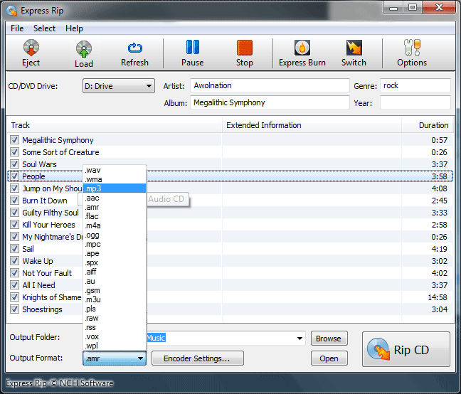 Express Rip CD Ripper Software - Screenshot #7