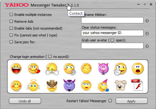 Yahoo! Messenger Tweaker - Screenshot #1