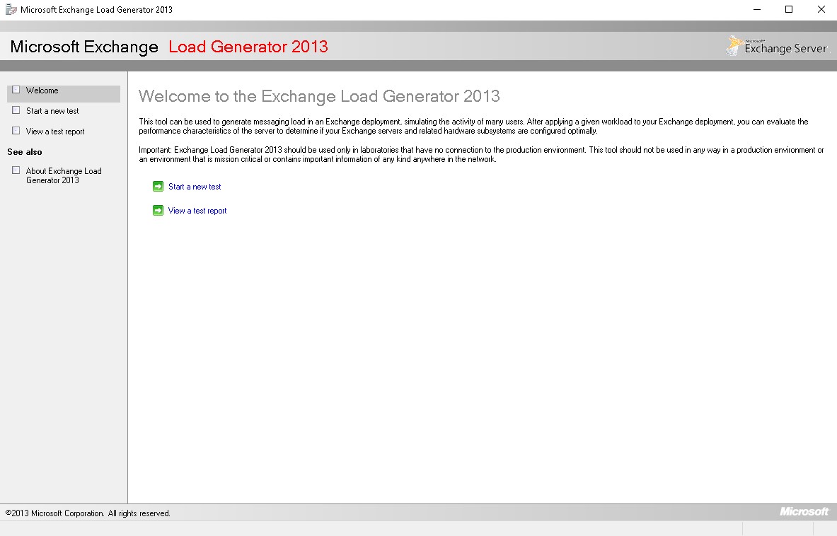 Microsoft Exchange Load Generator 2013 - Screenshot #1