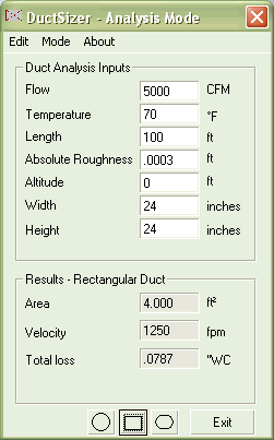 DuctSizer - Screenshot #1