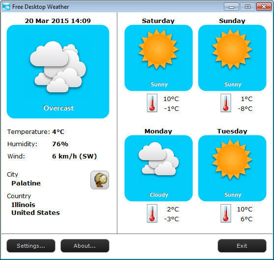 Free Desktop Weather - Screenshot #1