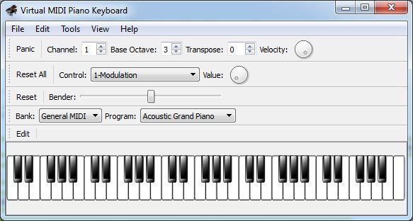 virtual midi piano keyboard usb