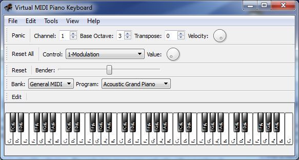 virtual midi piano keyboard setup