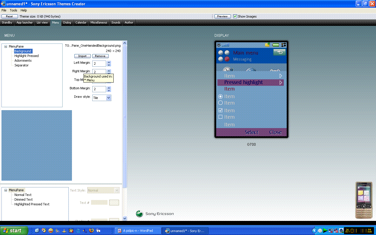 Sony Ericsson Themes Creator - Screenshot #10