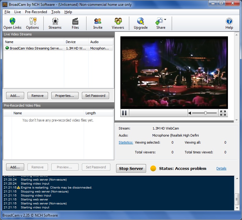 BroadCam Video Streaming Server latest version Get best Windows software