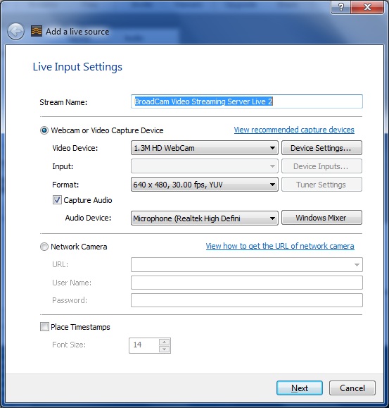 BroadCam Video Streaming Server latest version Get best Windows software