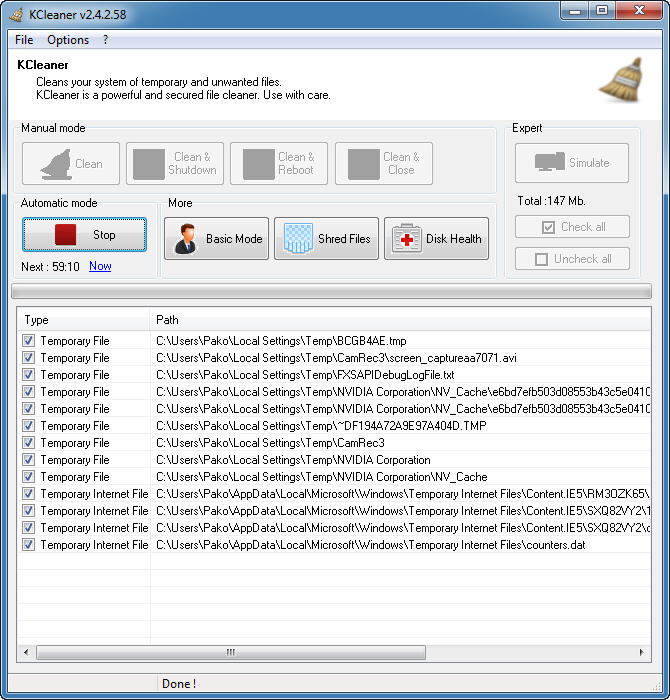 KC Softwares KCleaner - Screenshot #21