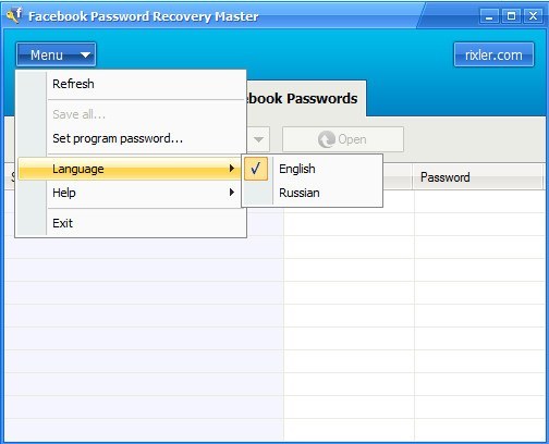 Facebook Password Recovery Master - Screenshot #2