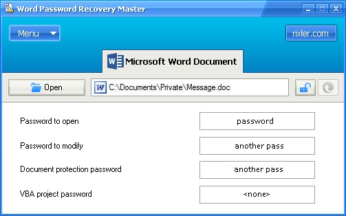 Word Password Recovery Master - Screenshot #4
