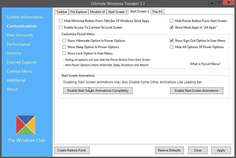 Ultimate Windows Tweaker 5.1 for android download