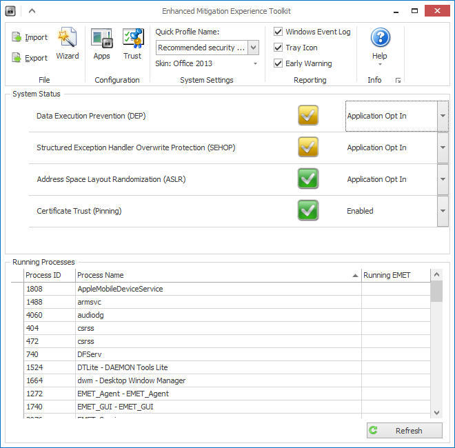 Enhanced Mitigation Experience Toolkit (EMET) - Screenshot #6