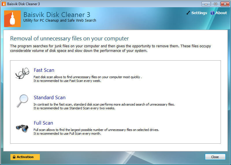 Baisvik Disk Cleaner - Screenshot #1