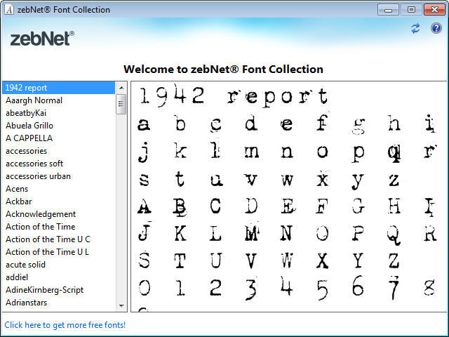 zebNet® Font Collection - Screenshot #1