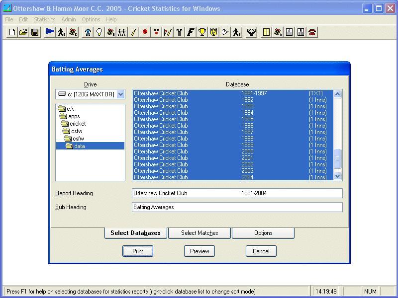 Cricket Statistics for Windows - Screenshot #1