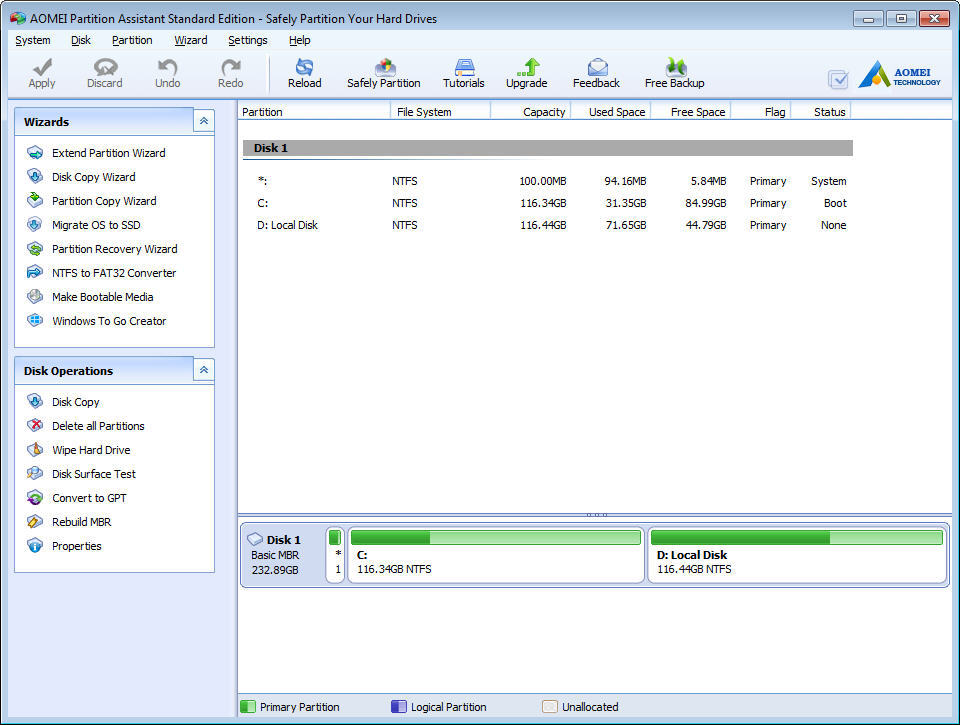 AOMEI Partition Assistant Standard Edition - Screenshot #21