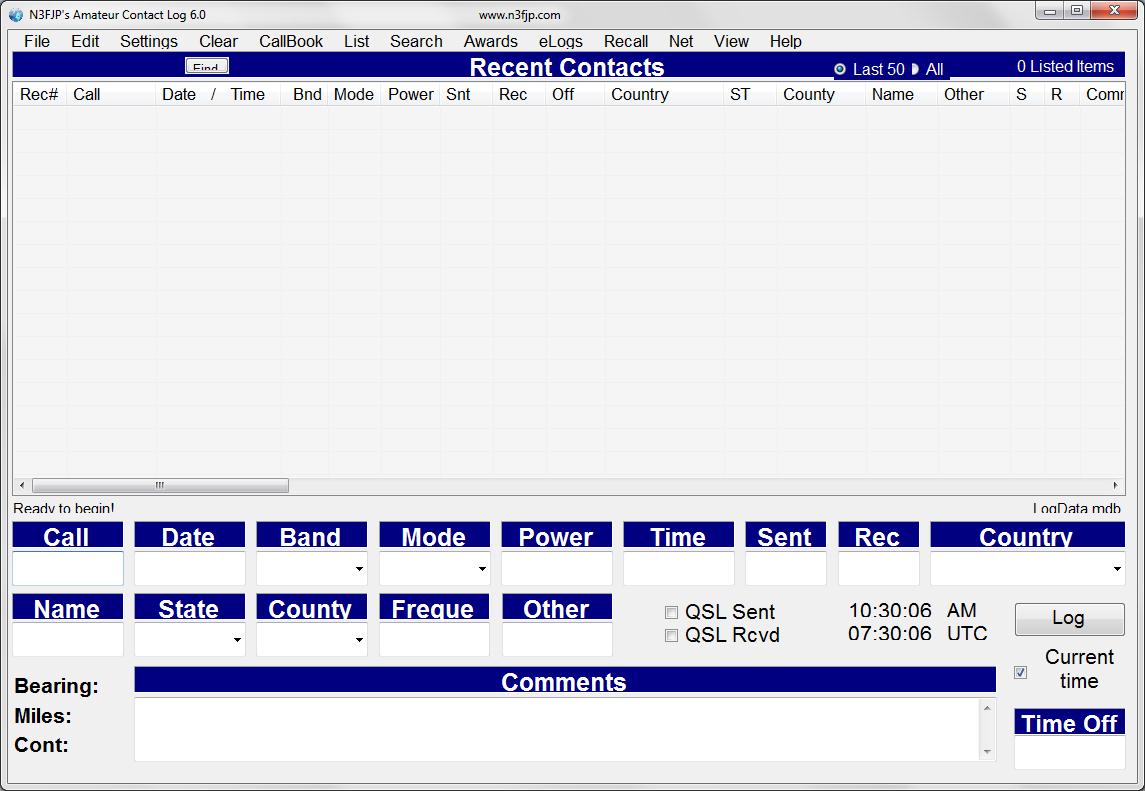 Amateur Contact Log - Screenshot #1