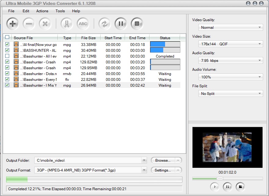 Ultra Mobile 3GP Video Converter - Screenshot #5