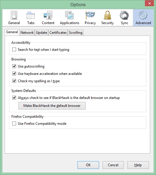 BlackHawk Web Browser - Screenshot #1