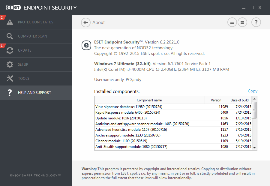 download the last version for windows ESET Endpoint Security 10.1.2046.0